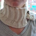 White Knit Neckwarmer, Scarf - Very Soft For..