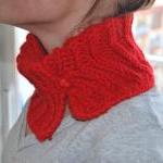 Neckwarmer Scarf Red Knit Very Soft For Winter To..