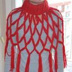 Scarf Red Knit Neckwarmer - Very Soft For Winter-..